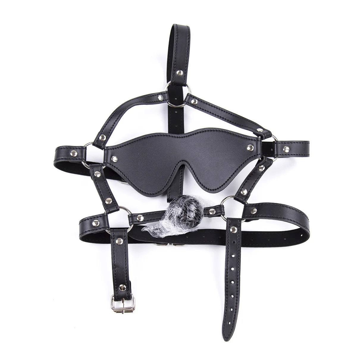 Leather Black Bondage Hood Head Harness With Mouth Ball Gag And Eyes Cover  For Restraint Or Slave Cosplay| Alibaba.com