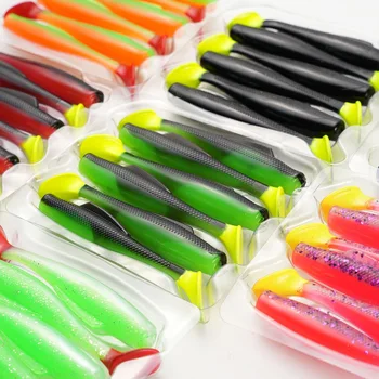 Cheery New 8.5cm 4.8g 6pcs/bag TPE Soft Fishing Lure T Tail Fishing Soft 15 Colors Bionic Saltwater Freshwater Black Bass Catfis – Soft Lure – view 4