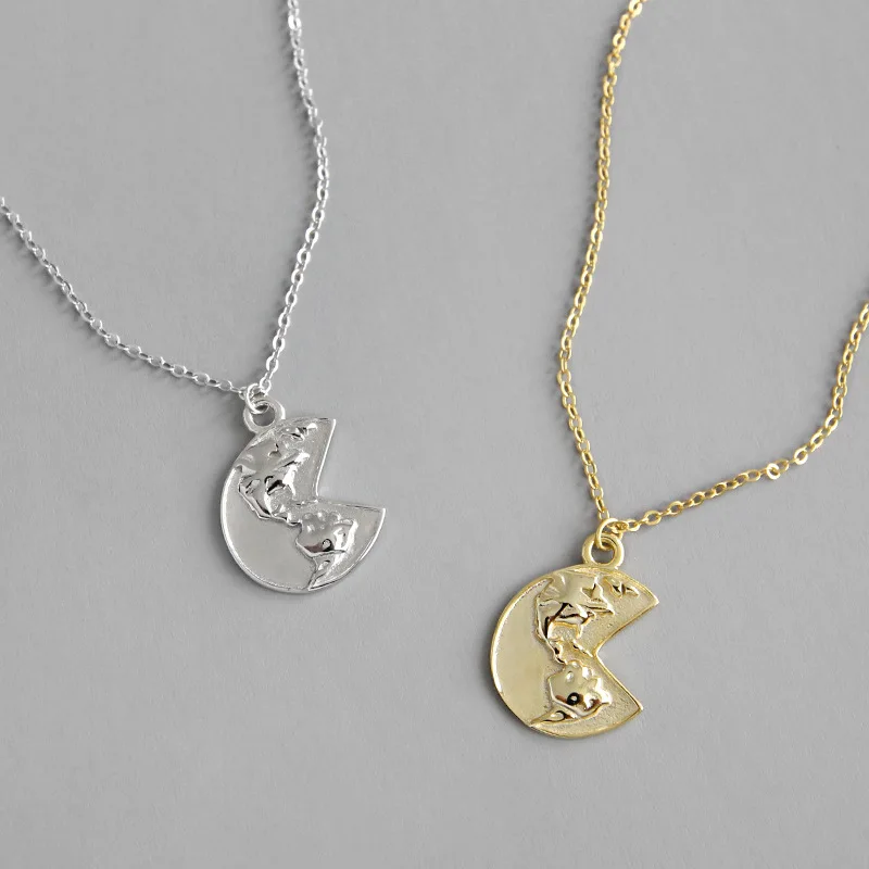 Original Design of Pure Silver Necklace, Greedy Bean Earth Necklace, Women's 925 Silver Necklace, Student Jewelry