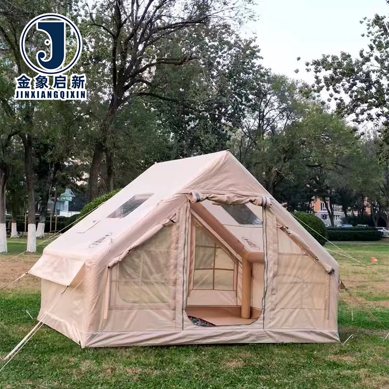 4-Person Inflatable Camping Tent-Khaki Camping Tent