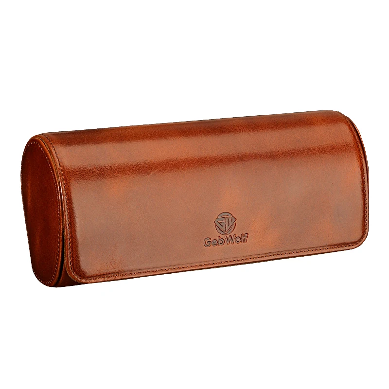 Custom Watch Roll Travel Case 3 Slots Luxury Leather Portable Storage ...