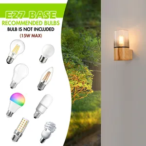 Vertak Modern LED Garden Light E27 Waterproof Clear Glass Wall Mounted Aluminum Outdoor Wall Lantern Clear Glass Modern Design