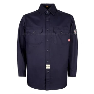 Anti-static Flame Retardant Workwear Men's Cotton Shirt with Custom Logo Option and Plus Size Available