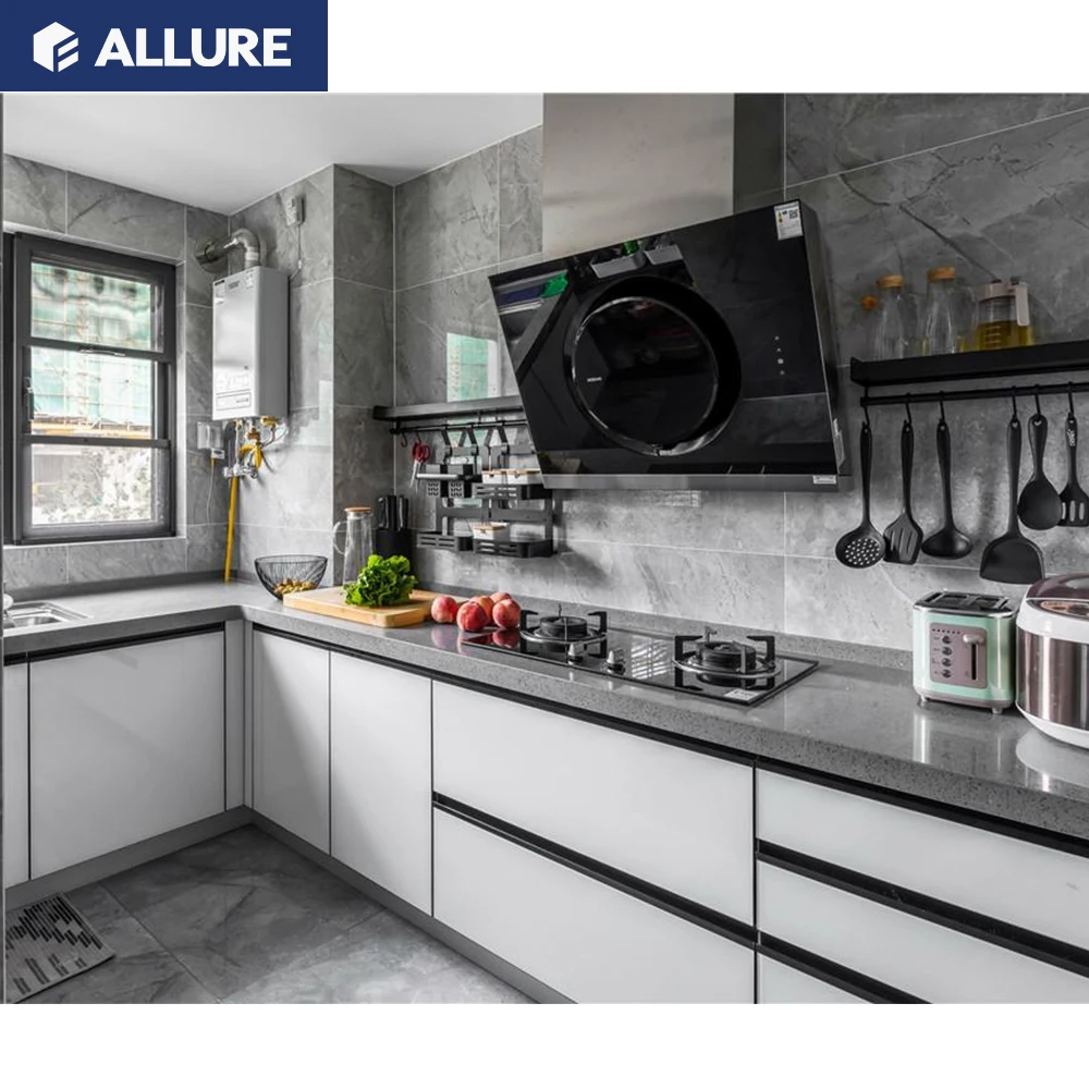Allure Custom China Design Lacquer Smart Kitchen Cabinets Complete Sets Ready to Assemble Modern Kitchen Cabinets