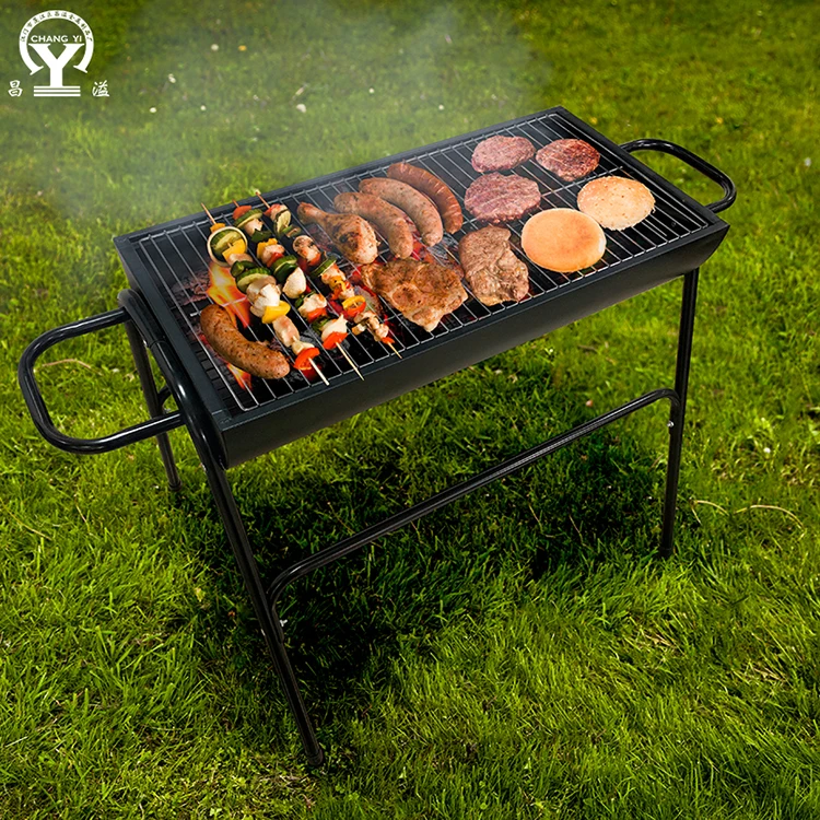 Multi-function Steel Barbecue Charcoal Grill Outdoor BBQ Stove Grills With Wheels