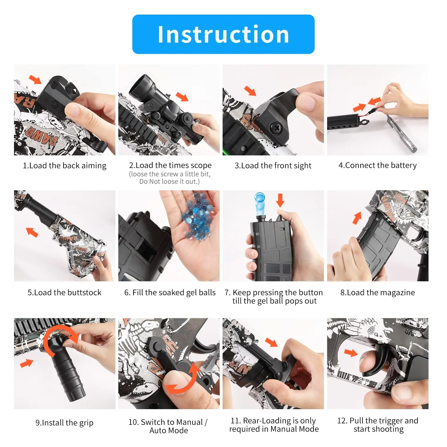 Children electric water gun toys garden SMG boys outdoor play beach rafting to play fights uzi water gun