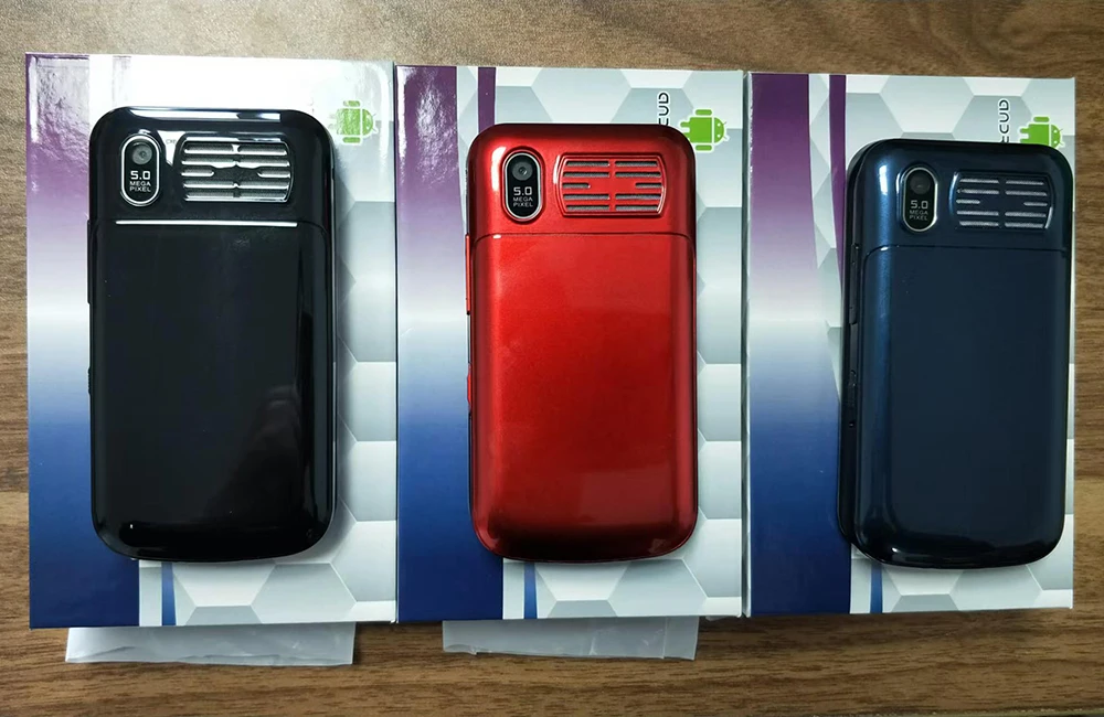Large Buttons 2.8 Inch LTE Android Quad Core Dual Screen Flippable Smartphone with Touch Screen and 2100mAh Battery