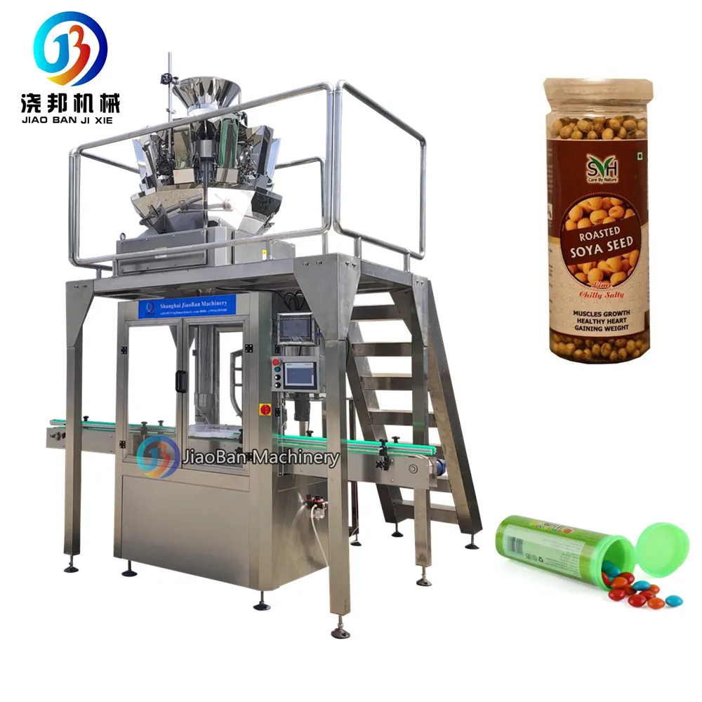 Candy Nuts Dry Fruits Container Filling Line Machinery