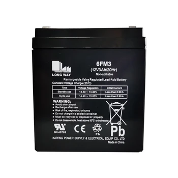 LONGWAY 12V3Ah 6FM3 VRLA Maintenance Free General Series Sealed Lead Acid Batteries for UPS Golf Carts Electric Wheelchairs ODM