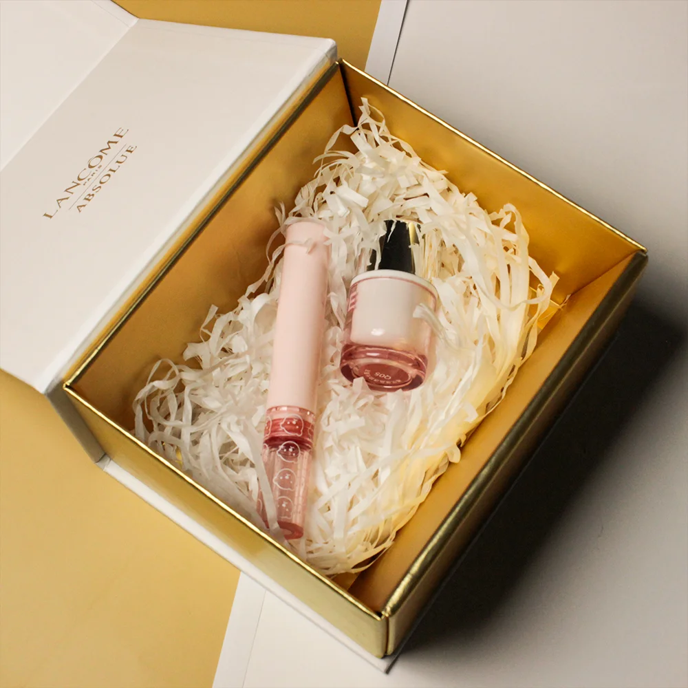 Luxury Custom Golden logo Coated Paper Lipstick Perfume Packaging Business Packaging Custom Gift Boxes with Embedded Buckle