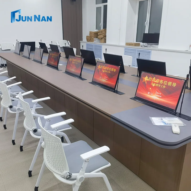 21 Inch Motorized Pop Computer LCD Monitor Lift for Paperless Conference System for Meeting Use in Conference Rooms