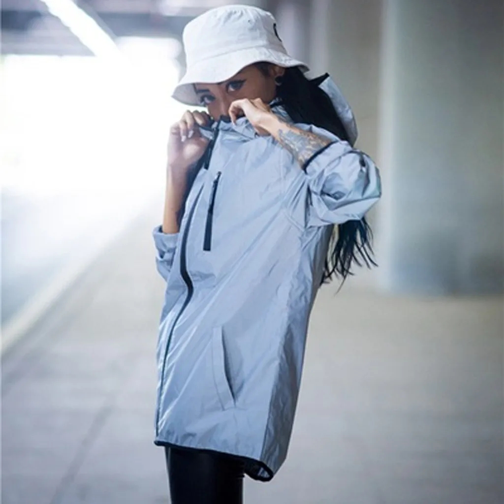 Men's Autumn Windbreaker - Reflective Hooded Jacket