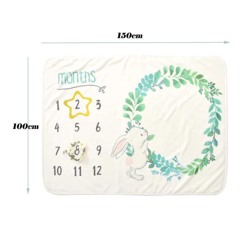 Newborn Baby Soft Photo Props Memory Monthly Milestone Blanket supplier