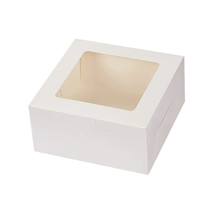 White Bakery Cake Boxes With Boards - Buy Custom White Brown Craft ...