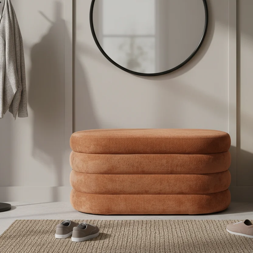 Modern Living Room Bedroom Ottoman Storage Foot Stool Bench Velvet