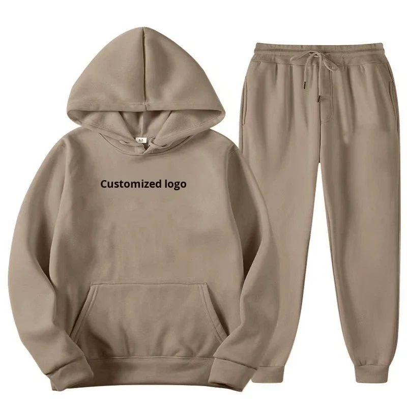 Spring Autumn Cotton Unisex Hooded Breathable Casual Fleece-Lined Thickened Large Size L preview