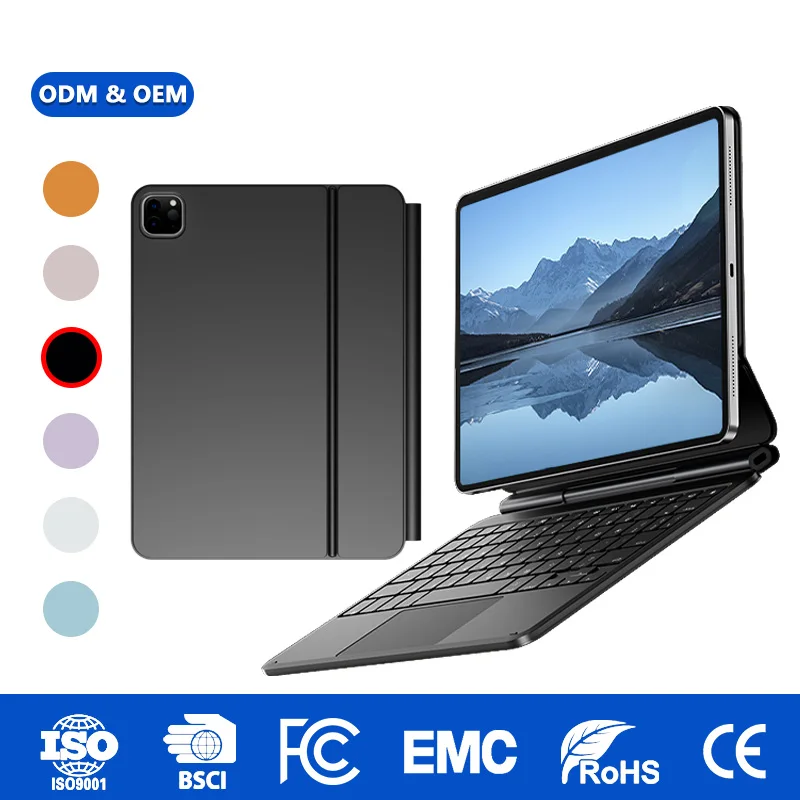 Funda teclado magnética ultradelgada y duradera con retroiluminación RGB de 7 colores, ODM/OEM, con touchpad para iPad Air de 13