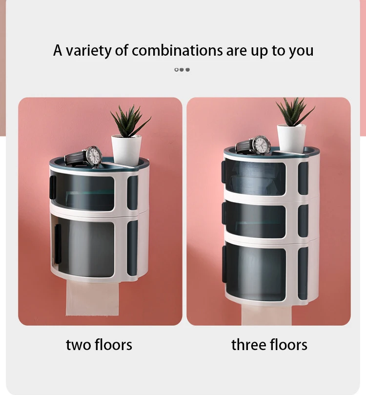 Multifunction Plastic Tissue Manual Self Adhesive Wall Mounted Toilet