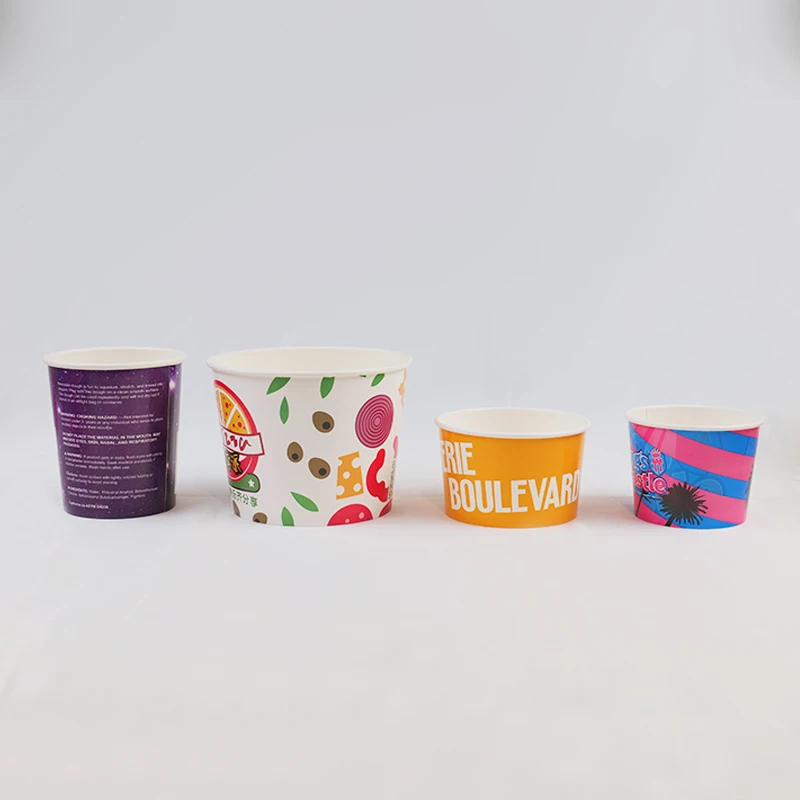 16oz 20oz Disposable Paper Frozen Yogurt Cup White Ice Cream Paper Cup ...