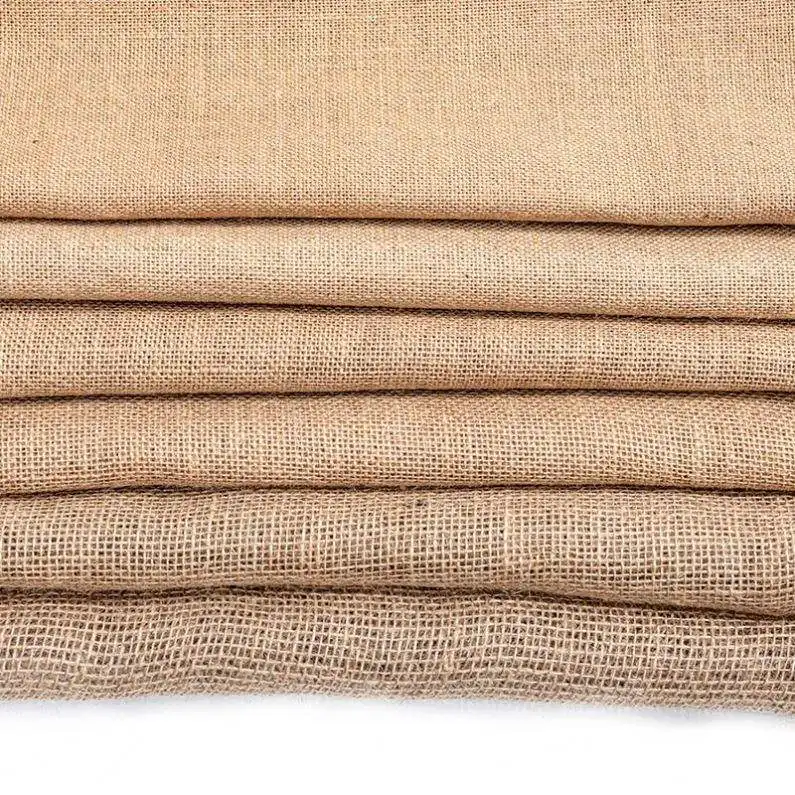 Organic 100% Hemp Fabric Roll Cloth Jute Hessian Burlap Fabric 100% Jute  Fabric
