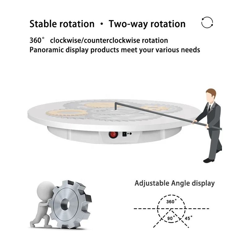 60cm Turntable 360 Display Spinner Motorized Rotating Display Stand 360 Turntable Max Load 100kg