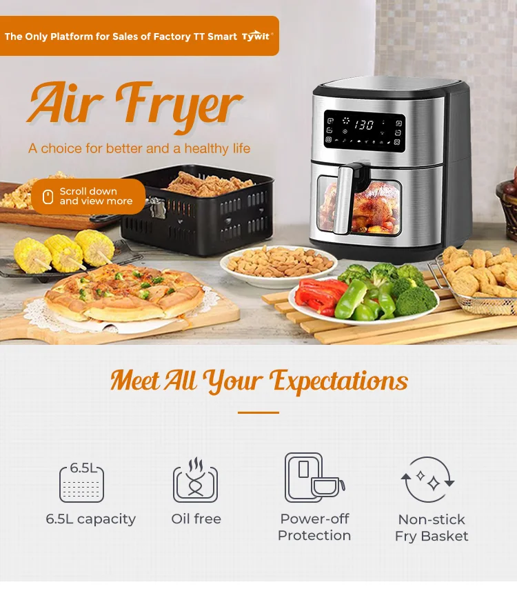 6.5l Visual Digital Touch Screen Oil Free Stainless Steel Comercial All