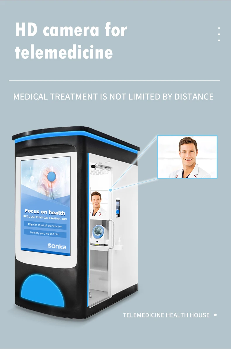 Sonka medical health kiosk intelligent health examination basic body health check up kiosk clinic on cloud for healthcare center details