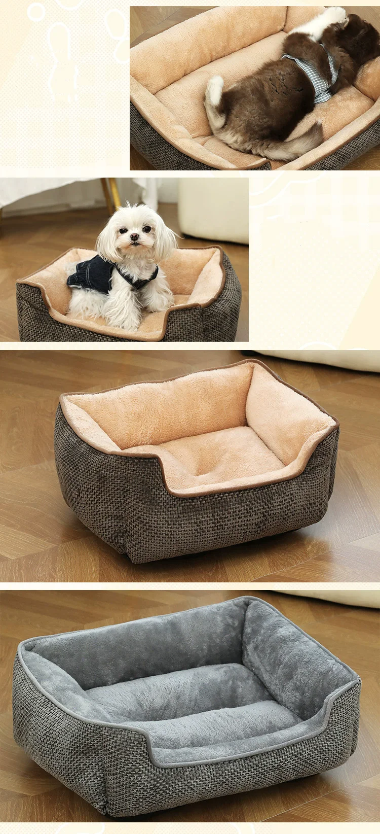 product rectangular pet bed fleece kennel four seasons universal dog pad moisture resistant stain resistant cat nest-52