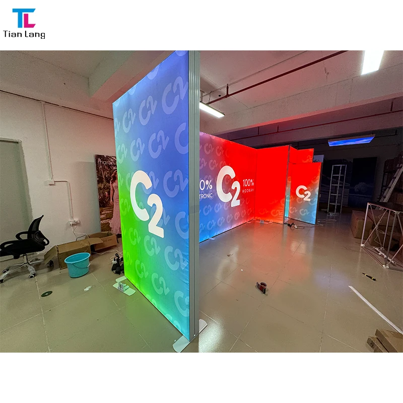 Exhibició Sistema Modular Portable Disseny Stands Qualitat Alta 6x6m Cabina Ropa Solucions Alu Caixa Lluminosa