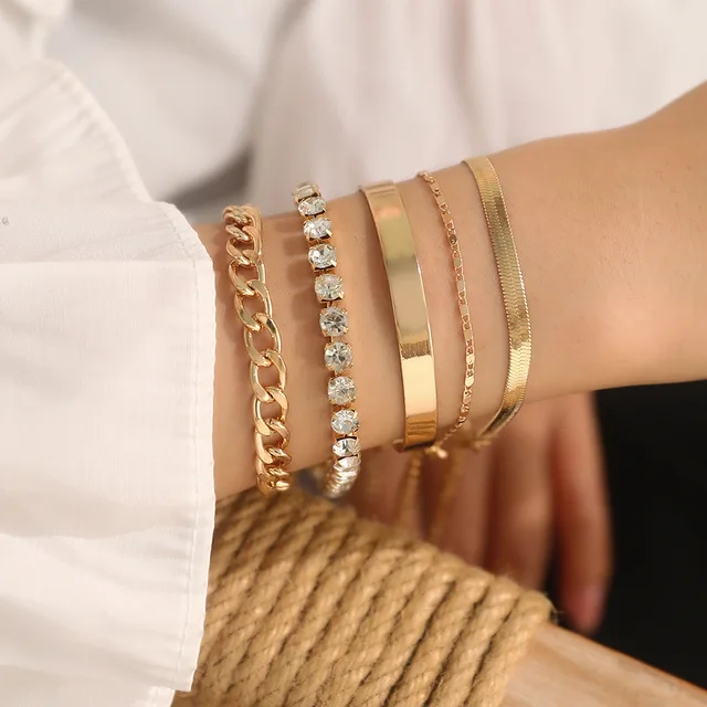 Fine Stainless Steel Custom Gold Plated Chain Baguette Zircon Cubanas Links Woman's Tennis Bracelet Pulsera de Mujer Available