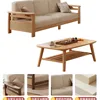 Four-seater coffee table [natural wood color]