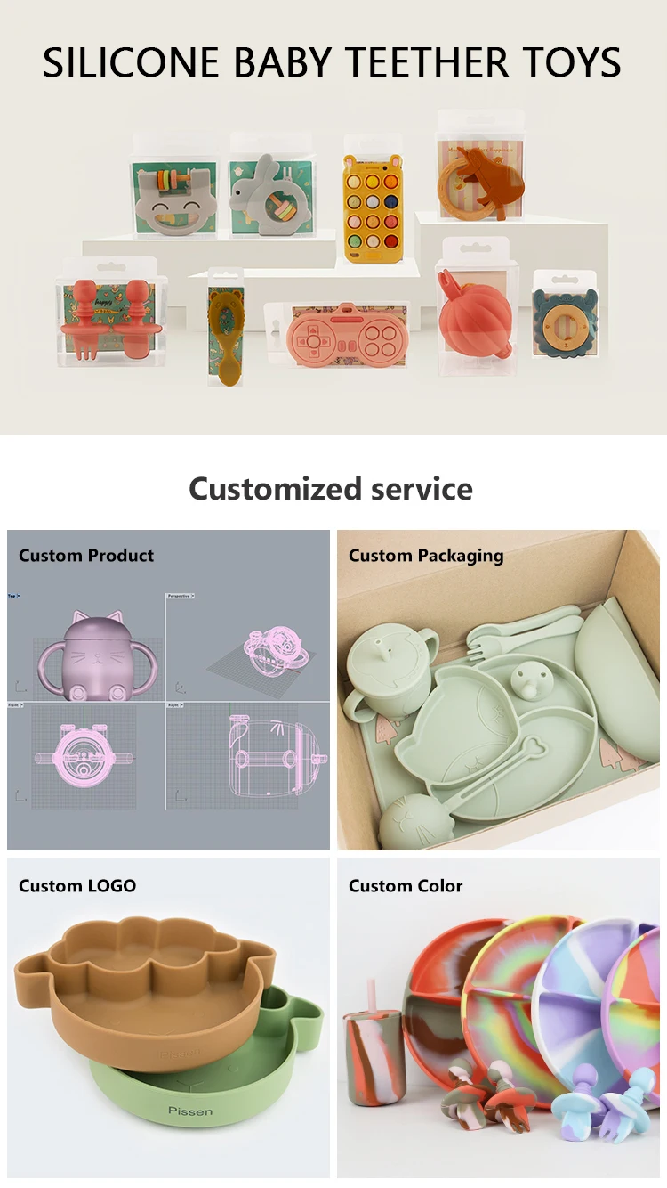 BPA-Free Luxury Baby Teeth Teether Toy Soft Bear Sensory Silicone ...