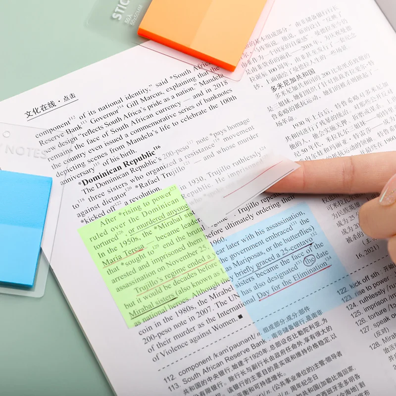 Waterproof Cheap Coloring Custom Sticky Notes Student Adhesive Memo Pad Printing PET Transparent Sticky Notes