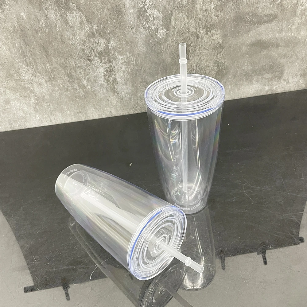 Paquete De 30 Vasos Acrílicos De Colores Con Tapas Y Pajitas, De