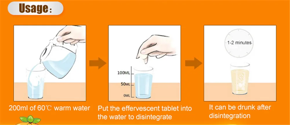 OEM Private Label Op maat gemaakte formule Healthcare Supplementen Vitamine C 1000mg En Zink 10mg Effervescent Tablet 3