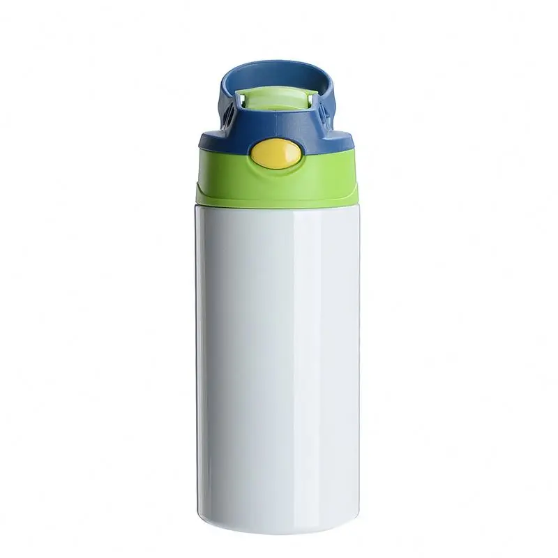 Wholesale 12oz Sublimation Kids Tumbler White Blank Sippy Cup With Straw Stainless Steel Water Bottle For Children Birthday Gift_voghion.com