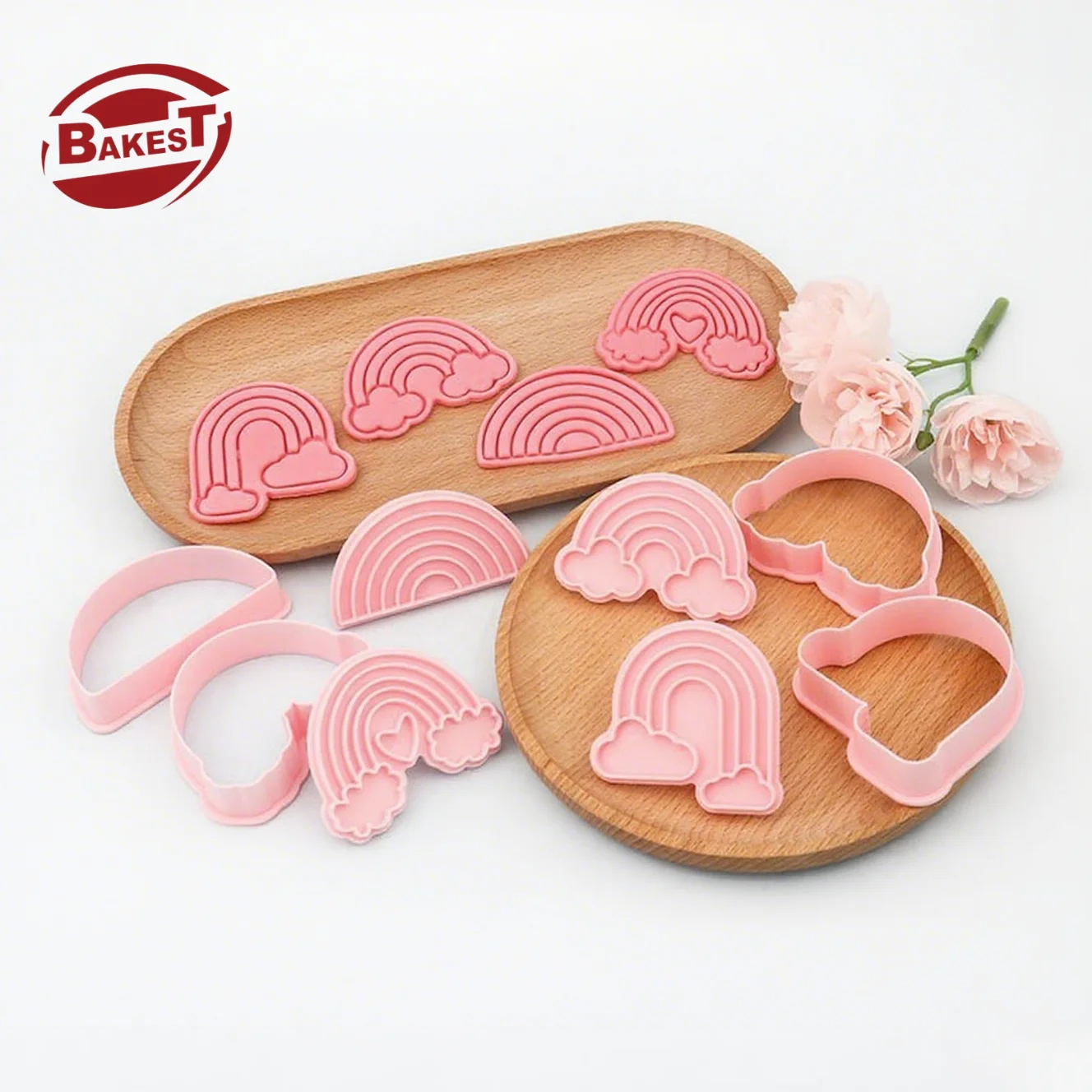 Rainbow Series 3D Cartoon Clay-Printed Cookie Cutters DIY Tools for Making Fun Colorful Printed Cookies