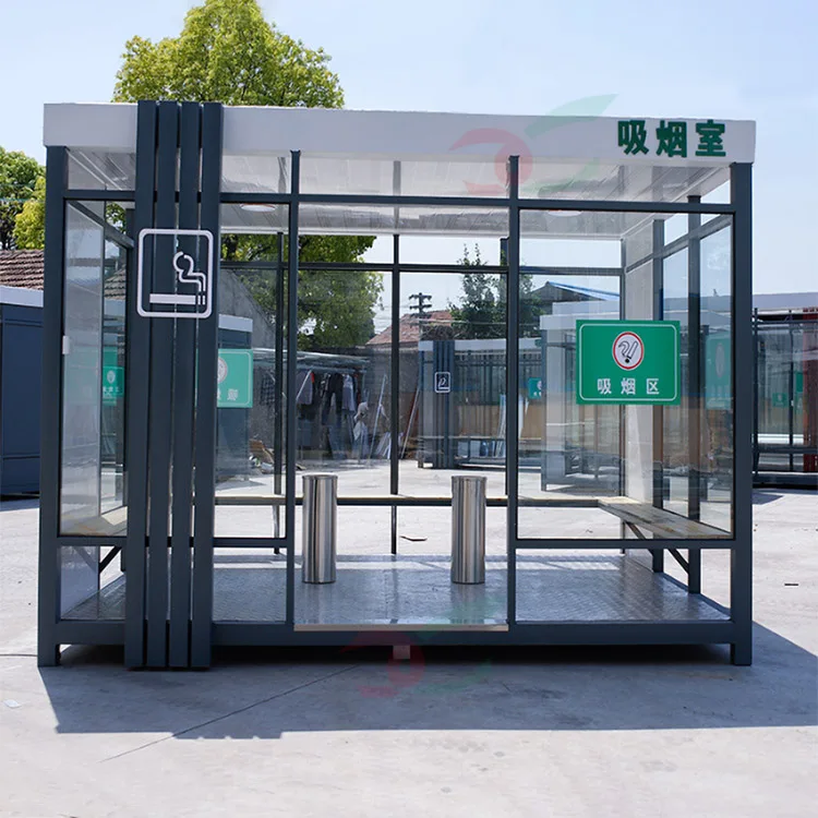 Portable Small Prefab Security Kiosk Prefabricated Outdoor Smoking Room Moveable Shelters Wholesale