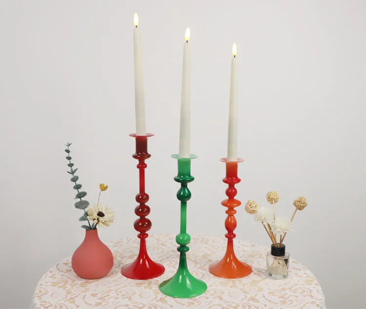 hand made vintage glass candle holders tall candelabra wedding centerpieces glass lanterns candles holders manufacture