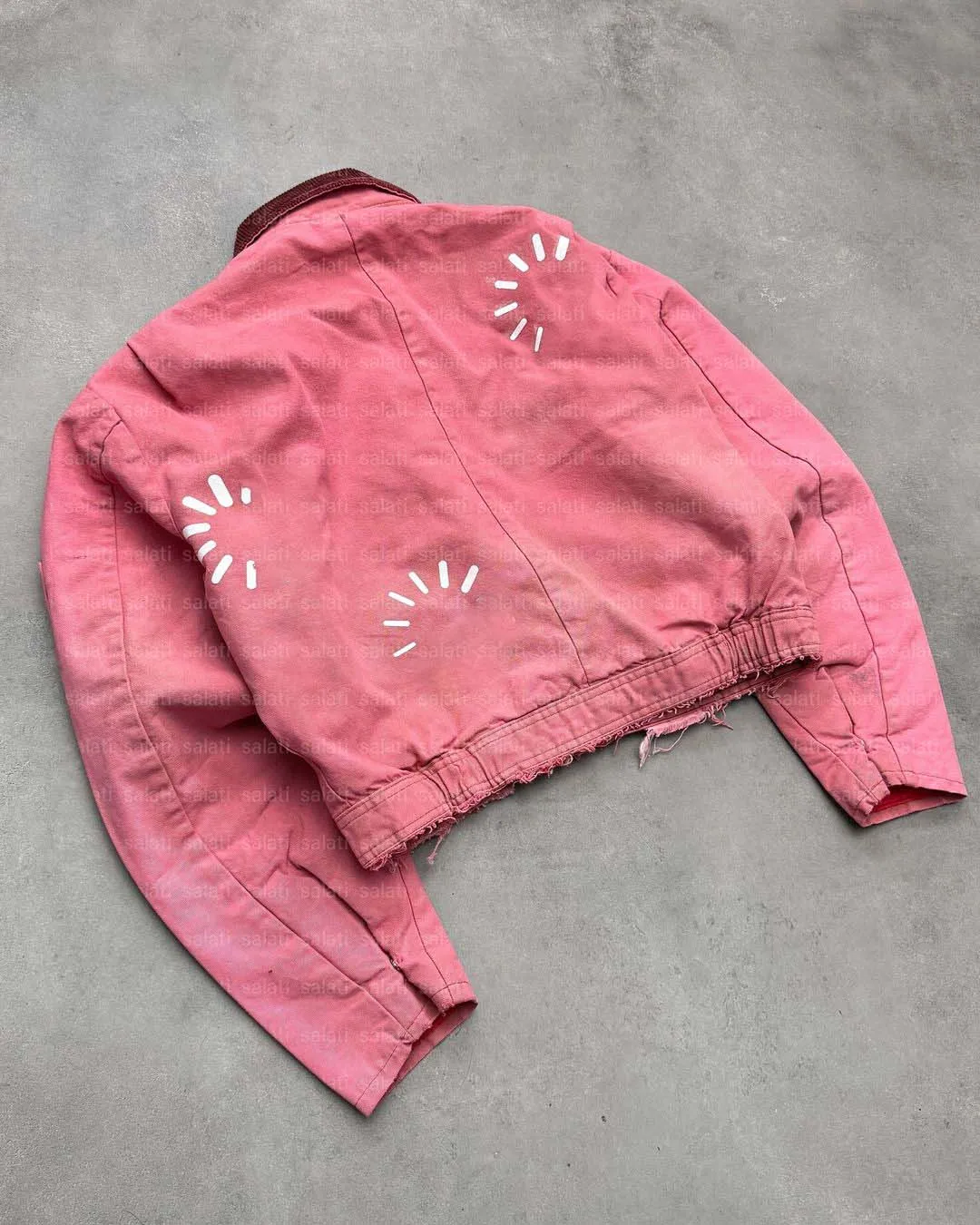 For Winter Custom Sun Faded Garment Dyed Printed Acid Washed Front Carpenter Detroit Canvas Mechanic Trucker Work Jackets Men gallery 2