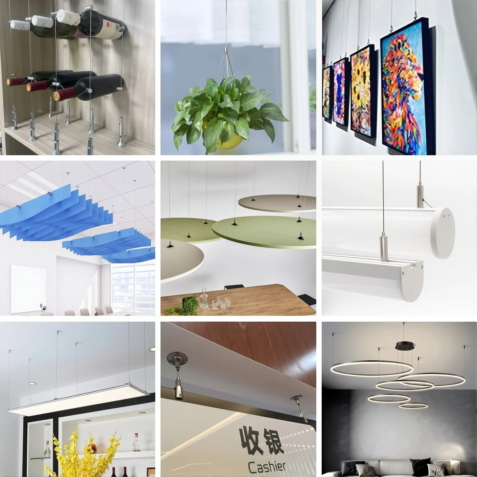 Lighting Ceiling Mounting Wire Gripper Hanging Kit Steel Wire Gripper for Lamp Hanging System