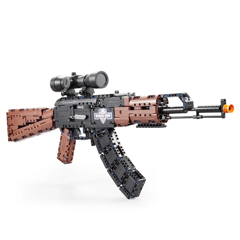 Ausini Gun Toys,Top Gun Series,AK-47 Rifle Gun Model,Static Building Blocks Toys 