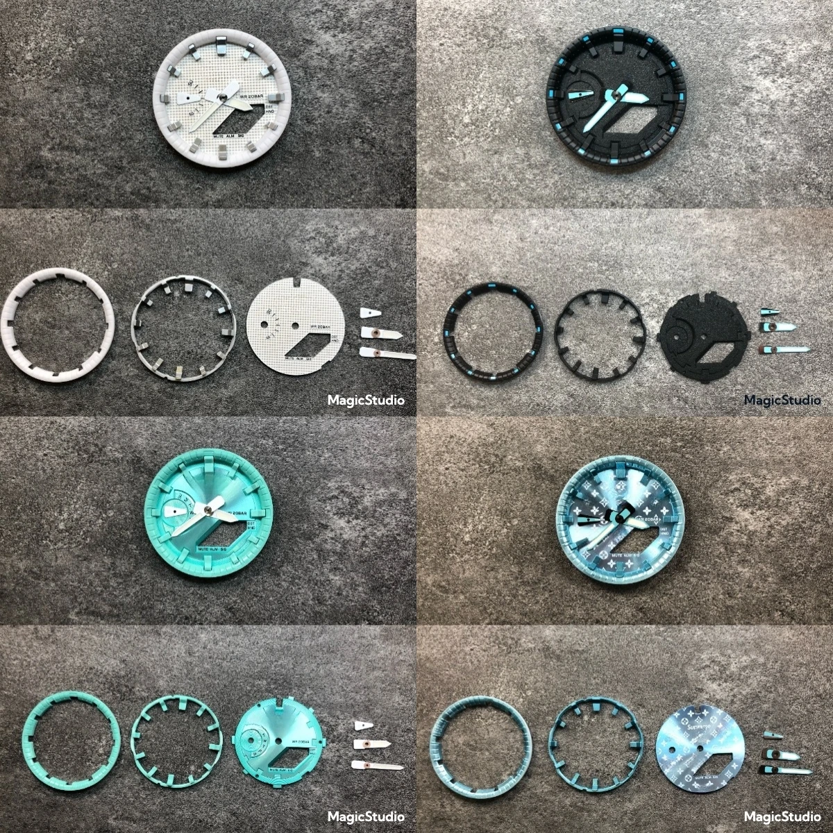 Colorful Face Set Watch Dial 4 In 1 Inner Ring Marker Watch Hand Dial