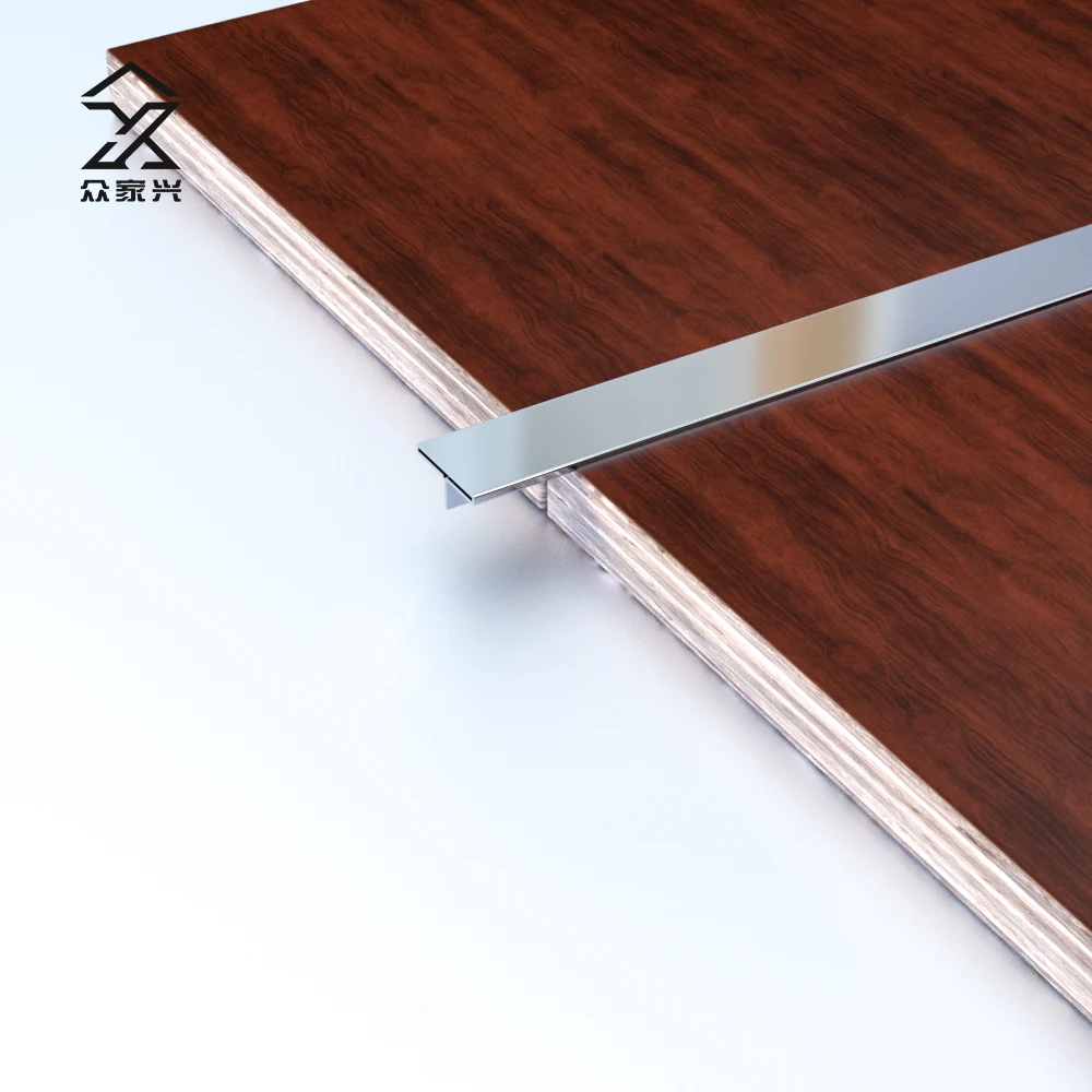 Free Sample Wooden Floor Decor Corner T Shaped Aluminium T Channel Transition Metal Tile Trim factory