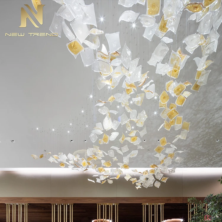 CPL-98 Custom Large Project Hall Hotel Lobby Luxury Decoration Bespoke Glass Chandelier Lamp  