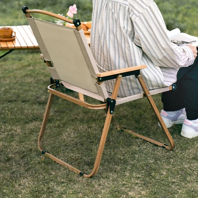 Benjia Stackable Portable Camp Kermit Wood Metal Camping Chair Folding Chairs for Camping Picnic