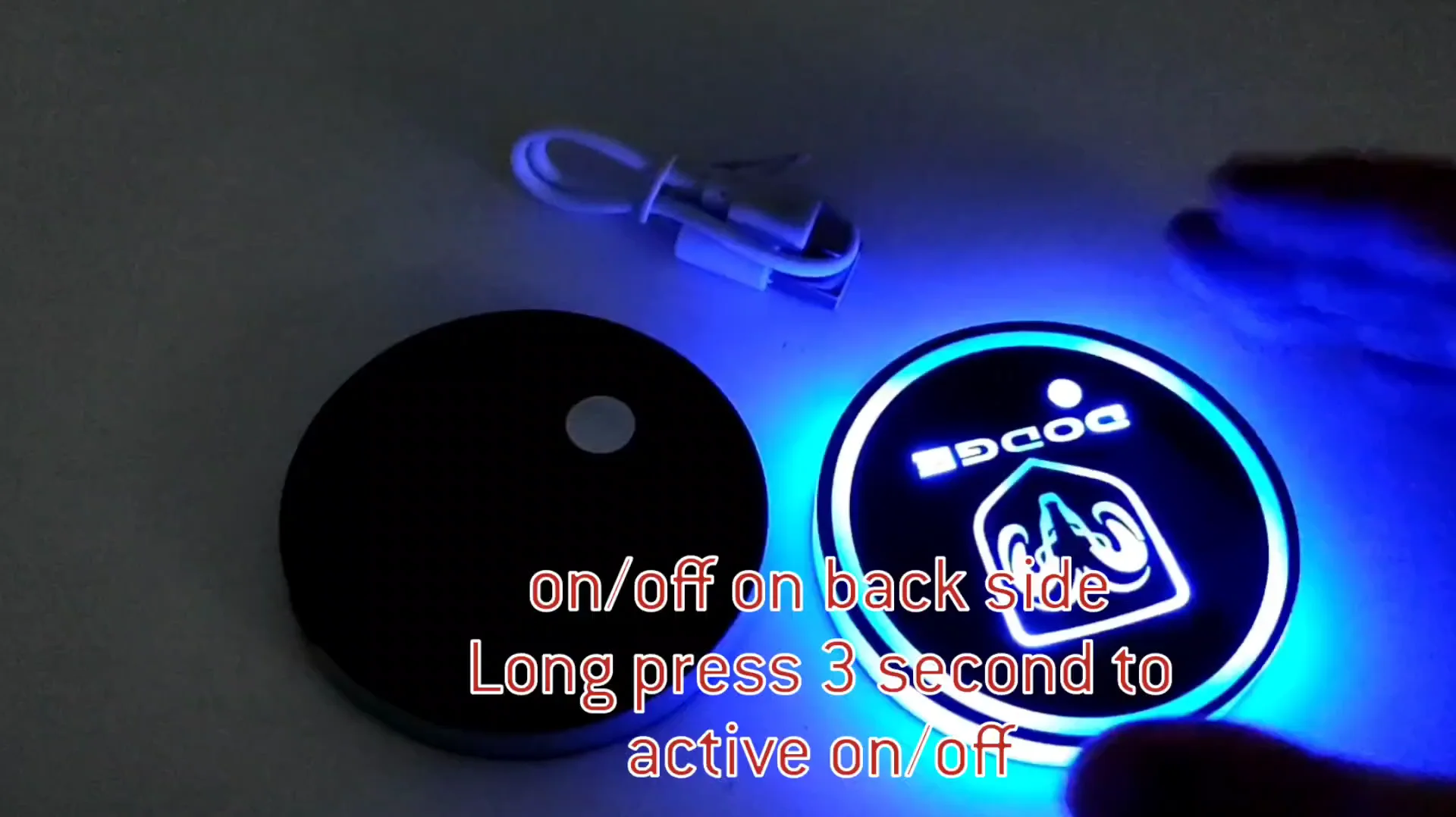 Custom Led Car Coasters Water Cup Mat Usb Charging Led Car Cup Holder