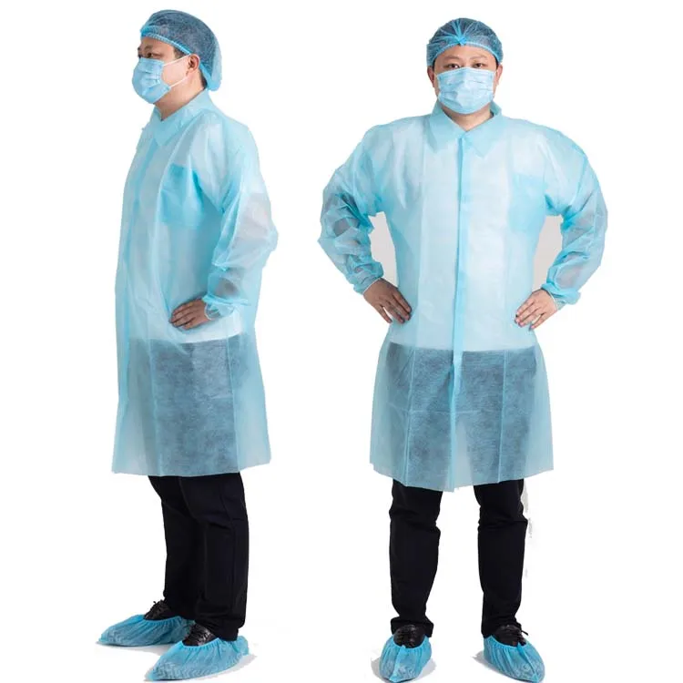 Изолирующие манжеты. Одноразовые лабораторные халаты. Рваный лабораторный халат синий.