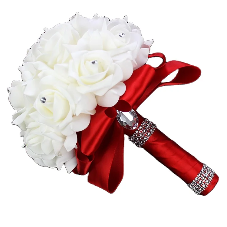 Ramo De Rosas De Espuma Para Dama De Honor,Cinta De Flores Falsas,Ramos De  Boda Para Novia,Oferta,Barato - Buy Ramo De Novia,Ramos De Boda De Novia,Flores  De Boda Flores Product on Alibaba.com