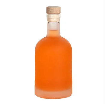 Frosted Glass Wine Bottle Vodka Gin Rum Alcohol Whiskey Bottle Coffee Glass Liquor Bottle With Cork